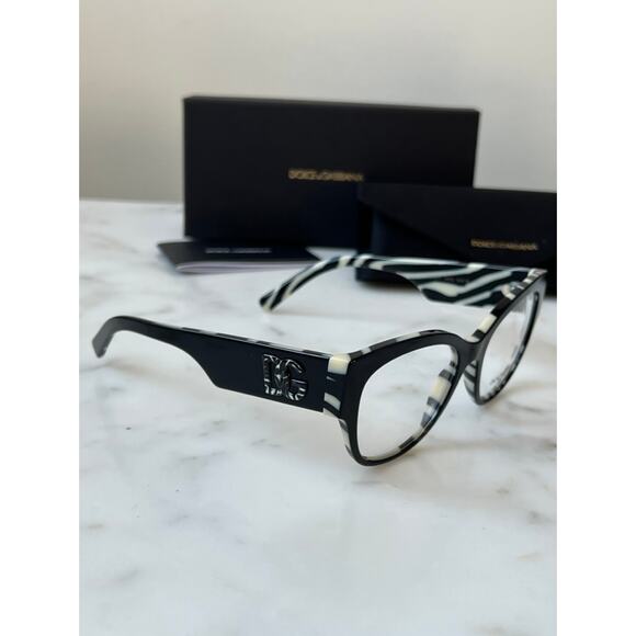 NEW Dolce Gabbana DG3377 Black Zebra Cat Eyeglasses Frames - Picture 6 of 8